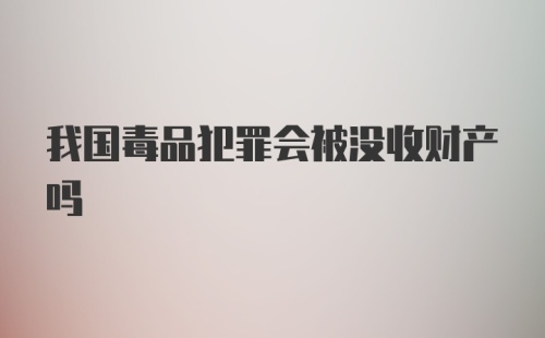 我国毒品犯罪会被没收财产吗