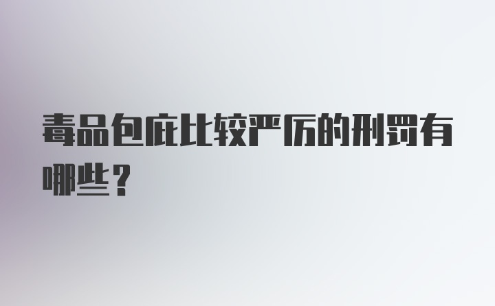 毒品包庇比较严厉的刑罚有哪些？