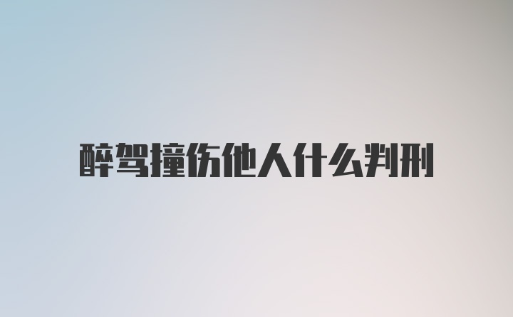 醉驾撞伤他人什么判刑