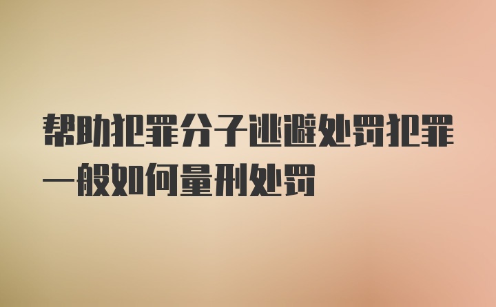 帮助犯罪分子逃避处罚犯罪一般如何量刑处罚