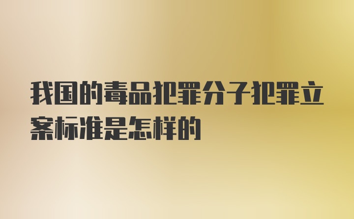 我国的毒品犯罪分子犯罪立案标准是怎样的