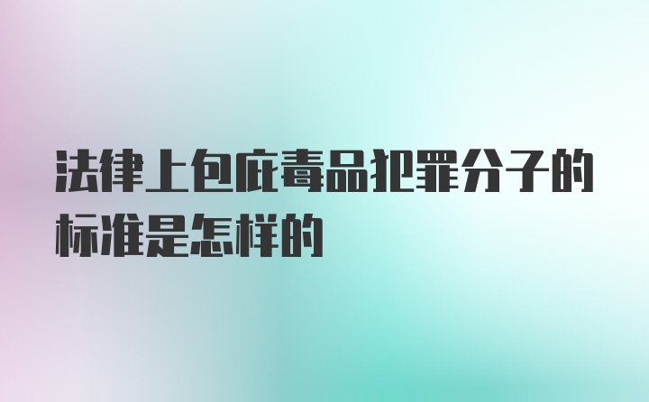 法律上包庇毒品犯罪分子的标准是怎样的