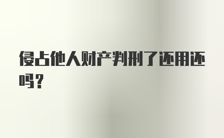 侵占他人财产判刑了还用还吗？