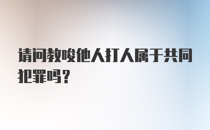 请问教唆他人打人属于共同犯罪吗？