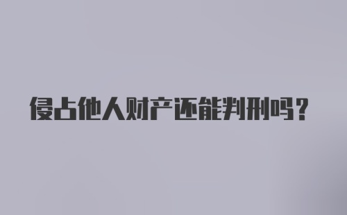 侵占他人财产还能判刑吗？