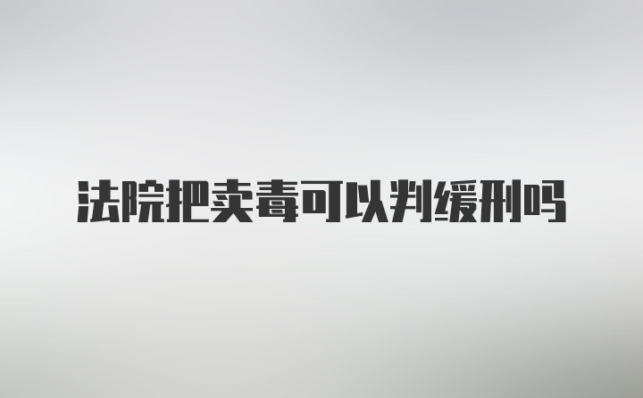 法院把卖毒可以判缓刑吗