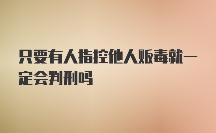 只要有人指控他人贩毒就一定会判刑吗