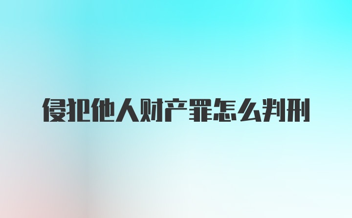 侵犯他人财产罪怎么判刑