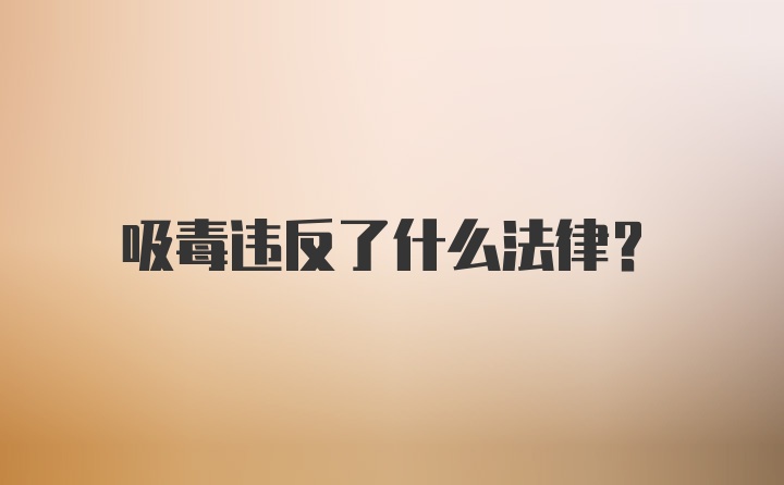 吸毒违反了什么法律？