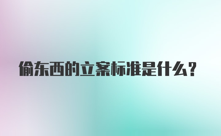 偷东西的立案标准是什么？