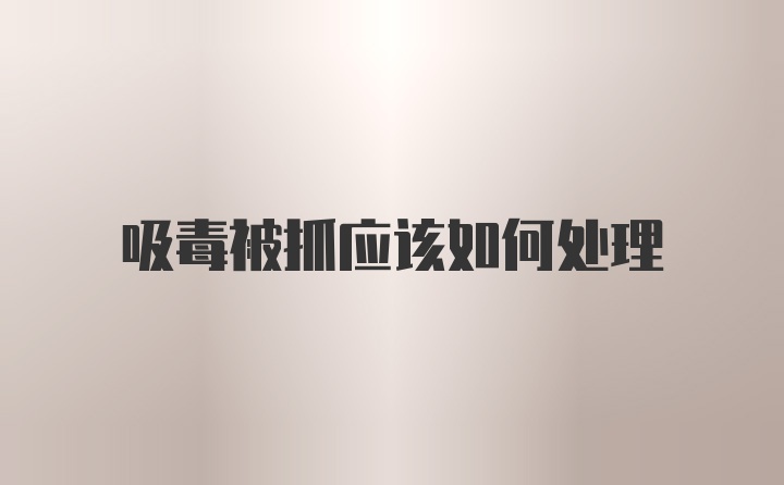 吸毒被抓应该如何处理