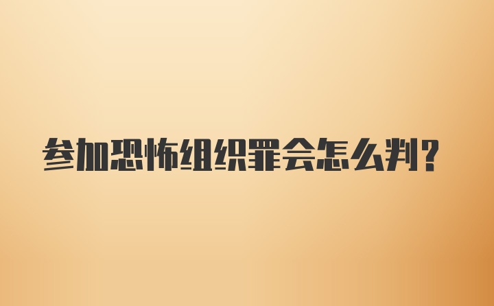 参加恐怖组织罪会怎么判？