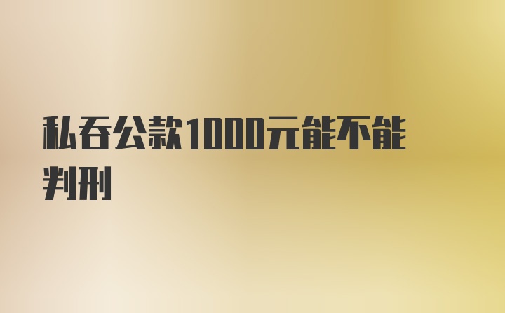 私吞公款1000元能不能判刑