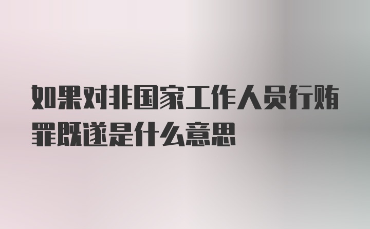 如果对非国家工作人员行贿罪既遂是什么意思