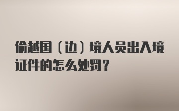 偷越国（边）境人员出入境证件的怎么处罚？