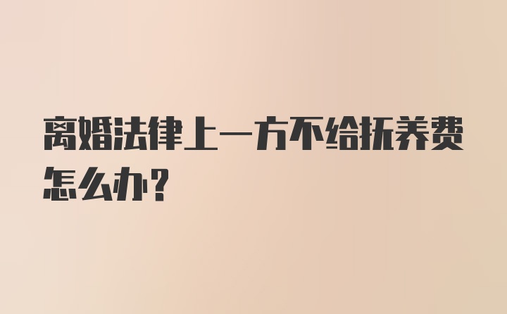 离婚法律上一方不给抚养费怎么办？