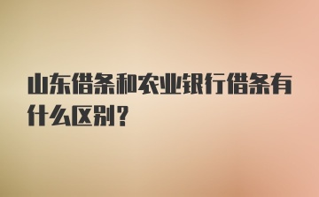 山东借条和农业银行借条有什么区别?