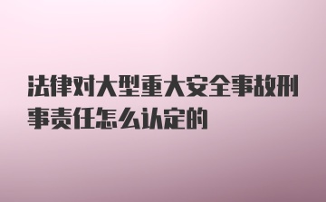 法律对大型重大安全事故刑事责任怎么认定的