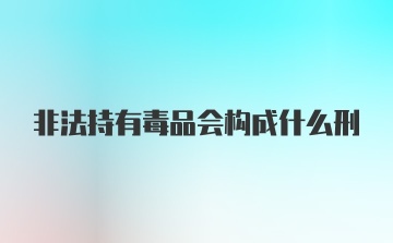 非法持有毒品会构成什么刑