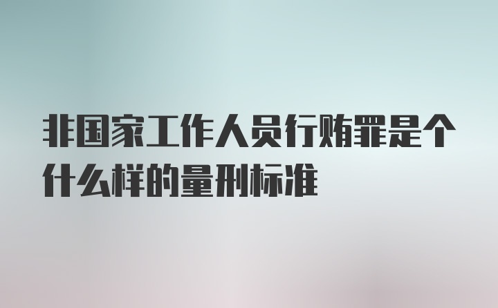 非国家工作人员行贿罪是个什么样的量刑标准