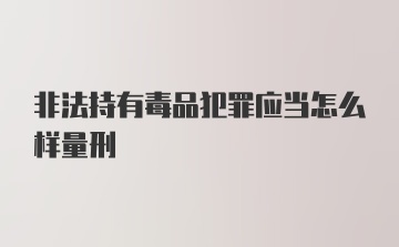 非法持有毒品犯罪应当怎么样量刑