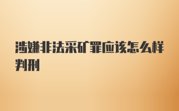 涉嫌非法采矿罪应该怎么样判刑