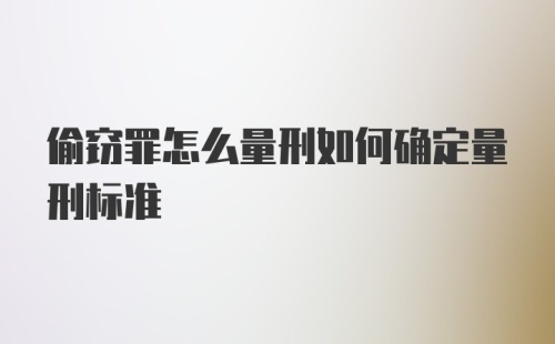 偷窃罪怎么量刑如何确定量刑标准