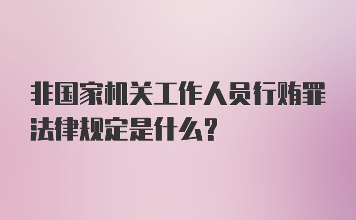 非国家机关工作人员行贿罪法律规定是什么？