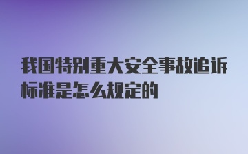 我国特别重大安全事故追诉标准是怎么规定的