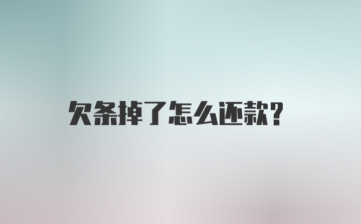 欠条掉了怎么还款？