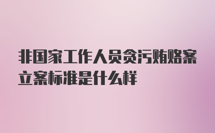 非国家工作人员贪污贿赂案立案标准是什么样