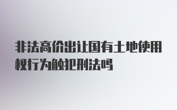 非法高价出让国有土地使用权行为触犯刑法吗