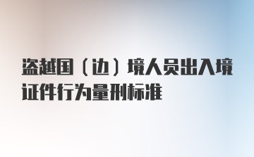 盗越国（边）境人员出入境证件行为量刑标准