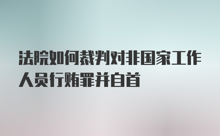 法院如何裁判对非国家工作人员行贿罪并自首