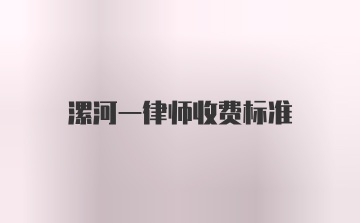 漯河一律师收费标准