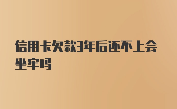 信用卡欠款3年后还不上会坐牢吗