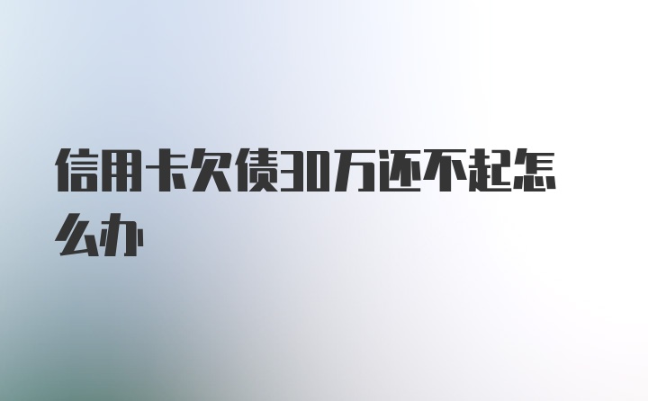 信用卡欠债30万还不起怎么办