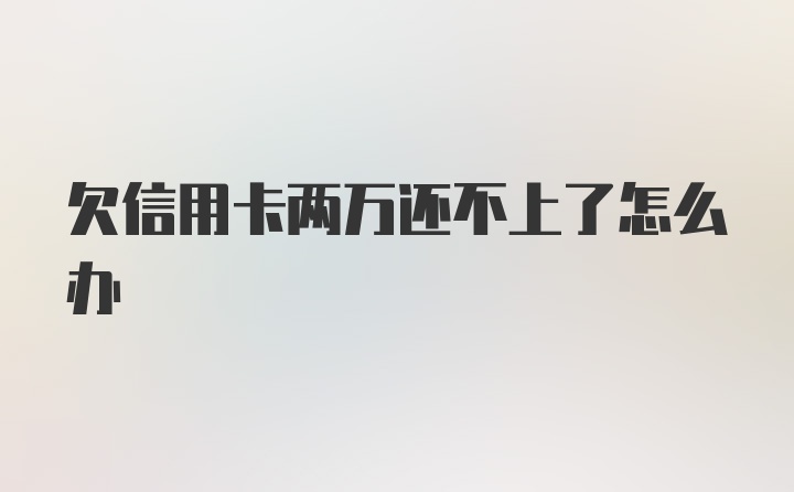 欠信用卡两万还不上了怎么办