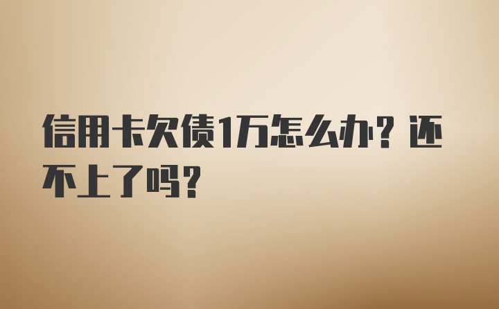 信用卡欠债1万怎么办？还不上了吗？