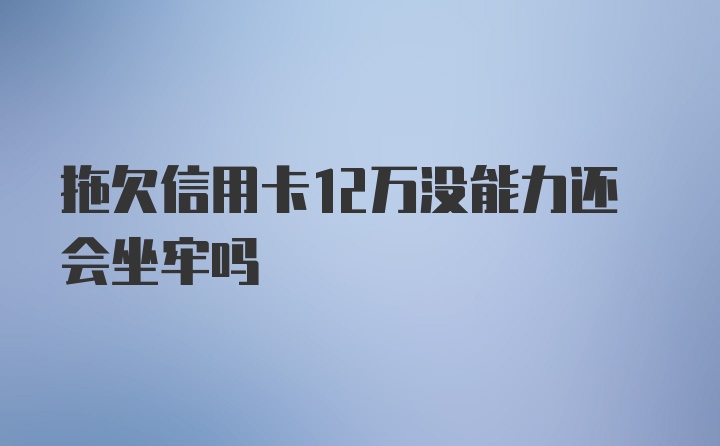 拖欠信用卡12万没能力还会坐牢吗