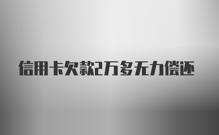 信用卡欠款2万多无力偿还