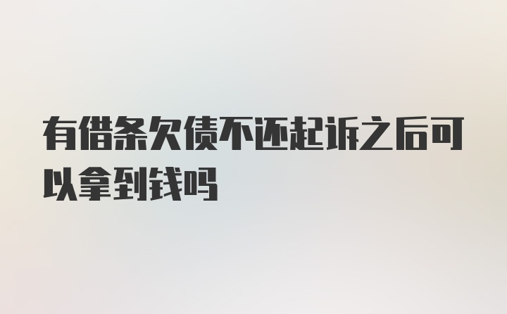 有借条欠债不还起诉之后可以拿到钱吗