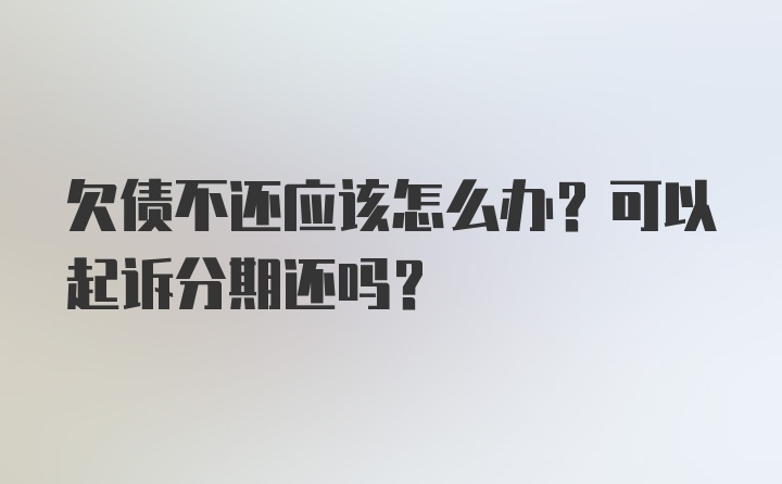 欠债不还应该怎么办？可以起诉分期还吗？