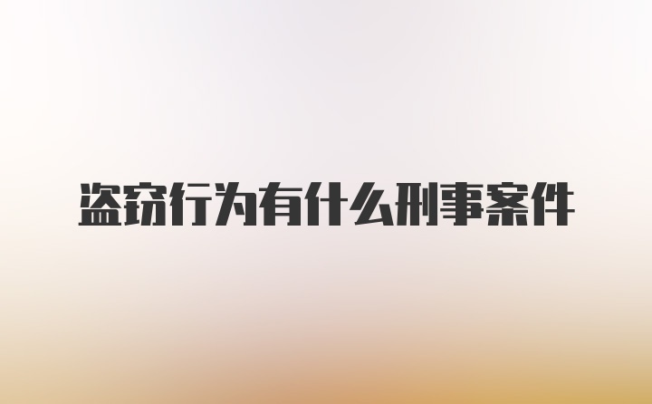 盗窃行为有什么刑事案件