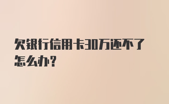 欠银行信用卡30万还不了怎么办？