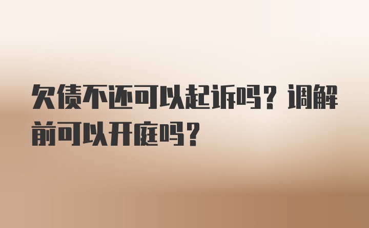 欠债不还可以起诉吗？调解前可以开庭吗？