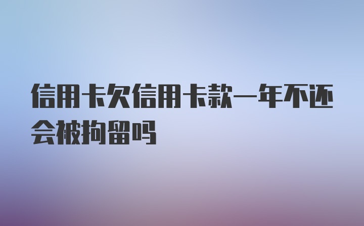 信用卡欠信用卡款一年不还会被拘留吗