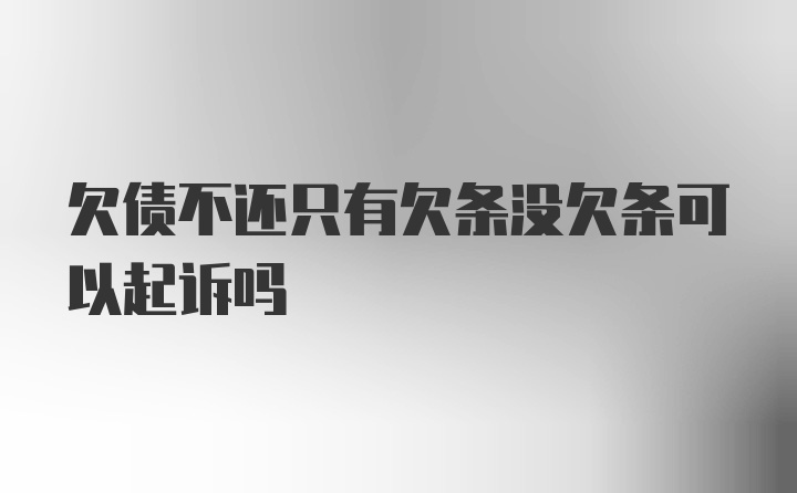 欠债不还只有欠条没欠条可以起诉吗