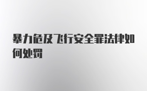 暴力危及飞行安全罪法律如何处罚