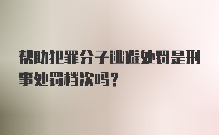 帮助犯罪分子逃避处罚是刑事处罚档次吗?